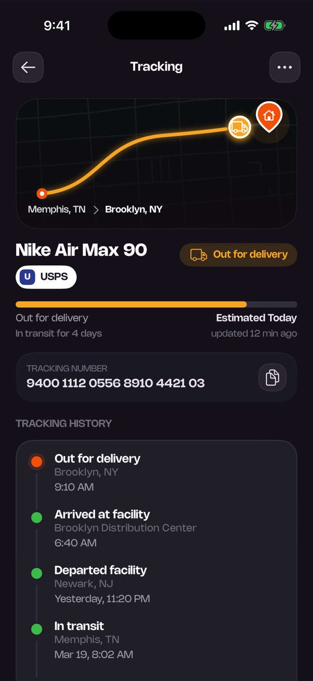Tracking detail
